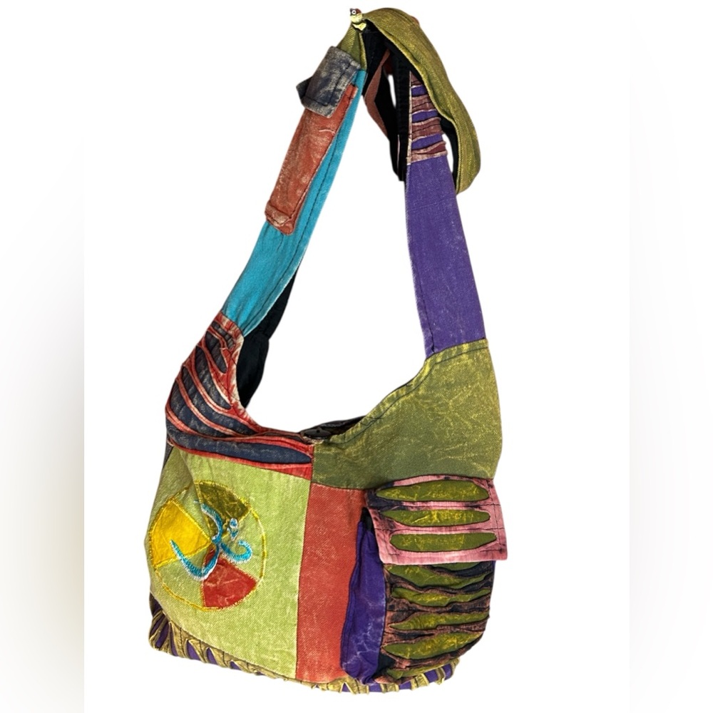 BOHO Crossbody Bag with Artistic Patchwork Design